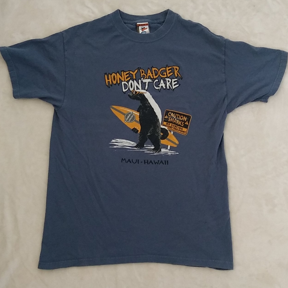 The Duck Co blue the honey badger don't care shirt